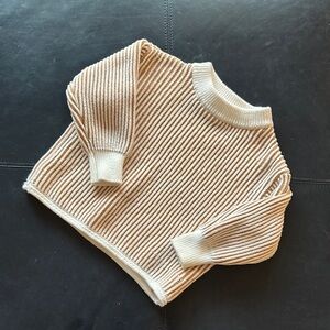 FOSTERED COLLECTION - Striped Cream and Tan Sweater